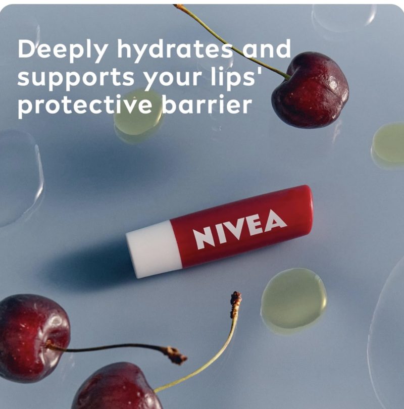 NIVEA Cherry Shine Lip Balm (4.8g), Flavoured Lip Balm with Shea Butter, Natural Oils and Vitamins, Provides 24h Moisture and a Soft Red Shine, Vegan Lip Care Formula - Image 4