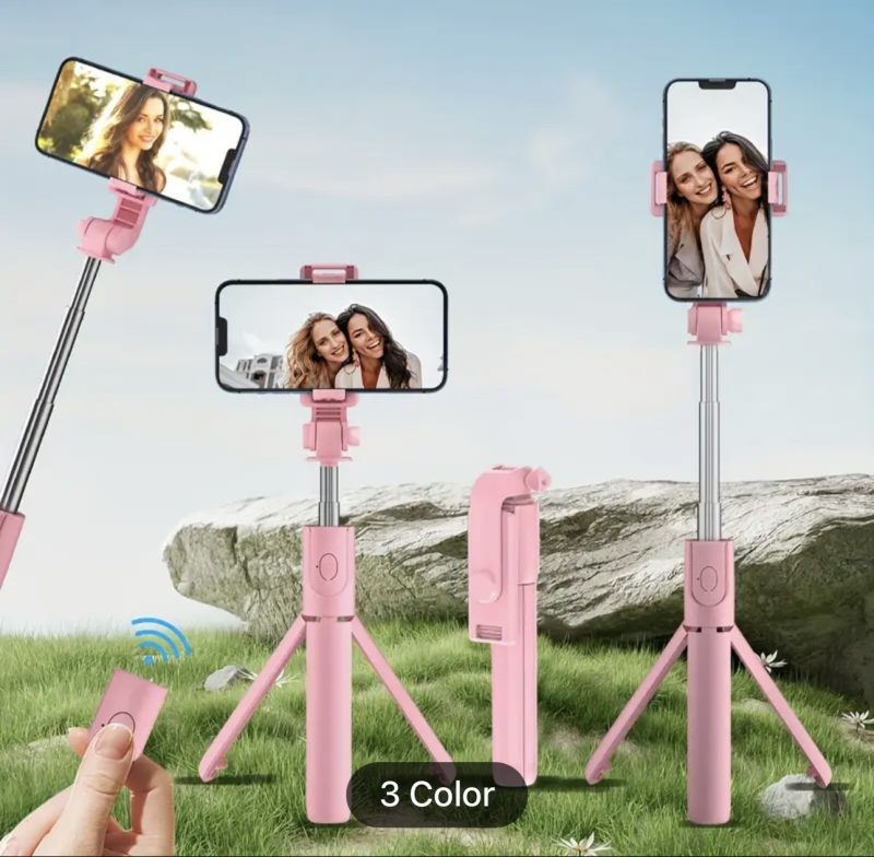 Wireless Remote Selfie Stick Tripod, Stainless Steel Extendable Phone Holder Stand, Live Streaming Bracket with Remote Control for Smartphones - Image 3