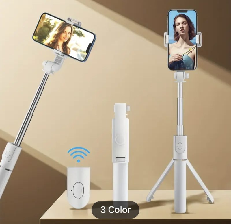 Wireless Remote Selfie Stick Tripod, Stainless Steel Extendable Phone Holder Stand, Live Streaming Bracket with Remote Control for Smartphones - Image 2