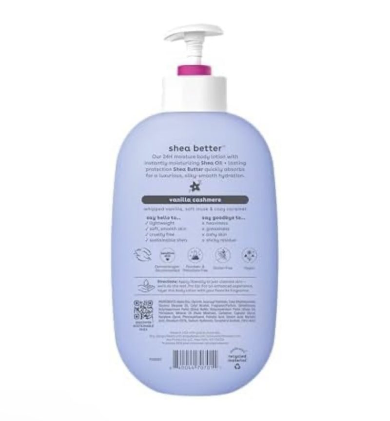eos vanilla cashmere body lotion shea better 24hr moisture - 16 oz/473 ml (16Fl Oz/473 ml, Vanilla Cashmere) - Image 3