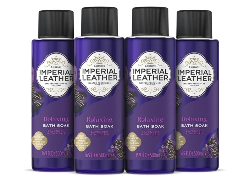 Imperial Leather Relaxing Bath Soak, Lavender & Wild Iris, Rich & Creamy Bubble Bath, Gentle Skin Care, Bulk Buy, Pack of 4 x 500ml